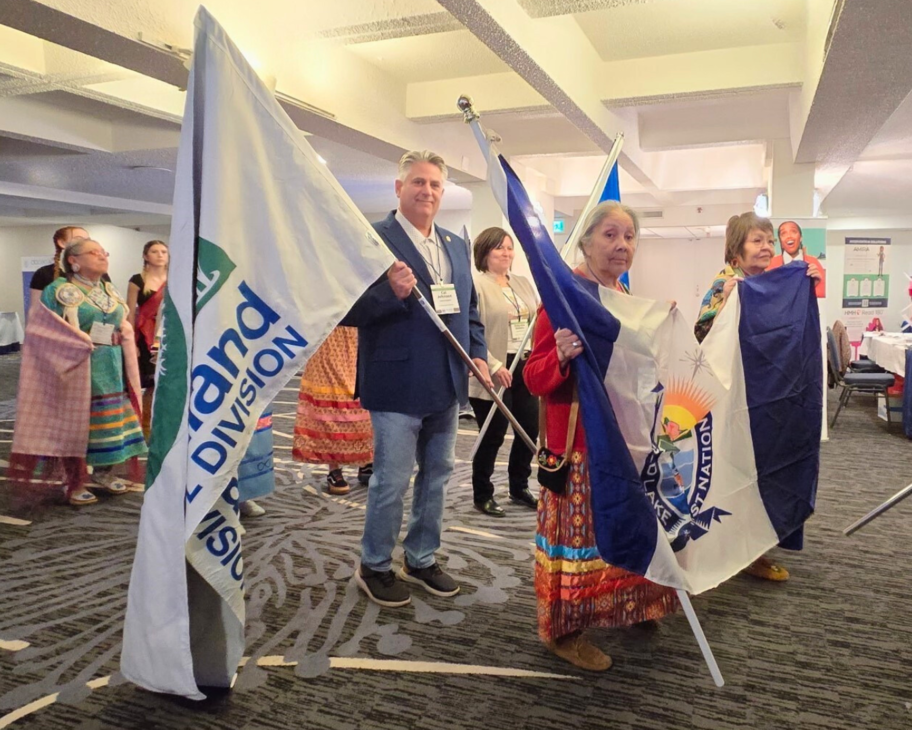 Superintendent of Schools/CEO Cal Johnson participated in the Grand Entry on behalf of Northland School Division
