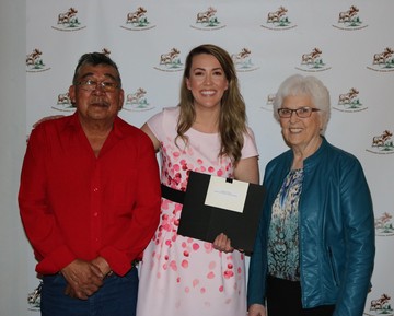 Left to right - Louis Cardinal, Peerless Lake Local School Board Committee Chair, Chelsea Cattroll, Peerless Lake School Teacher, Connie Molcak, Peerless Lake School Principal