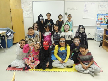 Grade 2-3 students at Kateri School, Trout Lake