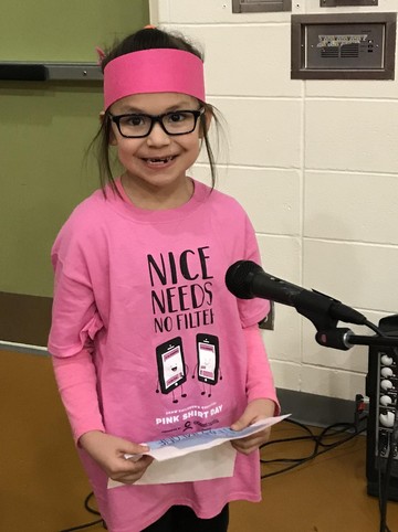 Father R. Perin School students decked out in Pink in recognition of Pink Shirt Day (Anti-Bullying Day)